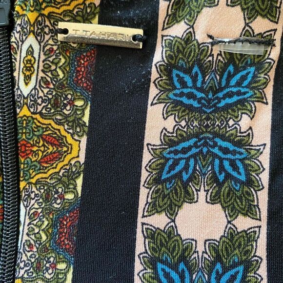 T Tahari Black Sleeveless Tile Stripe Maxi Dress Size M - Picture 11 of 12